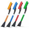 Econour 27 Aluminum Car Snow Scraper And Brush Orange Red Green Blue Weaved Bristle Head With Metal Body Ice For Windshield 