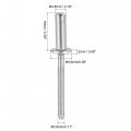 Uxcell Blind Rivets 304 Stainless Steel Pull Core Decoration 4 8mm Diameter 16mm Grip Length Close End Silver Tone 50pcs