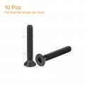 Uxcell 4-40x3 4 Flat Head Socket Cap Screws 10 9 Grade Carbon Steel Hex Countersunk Screw Bolts Machine Fasteners Fully