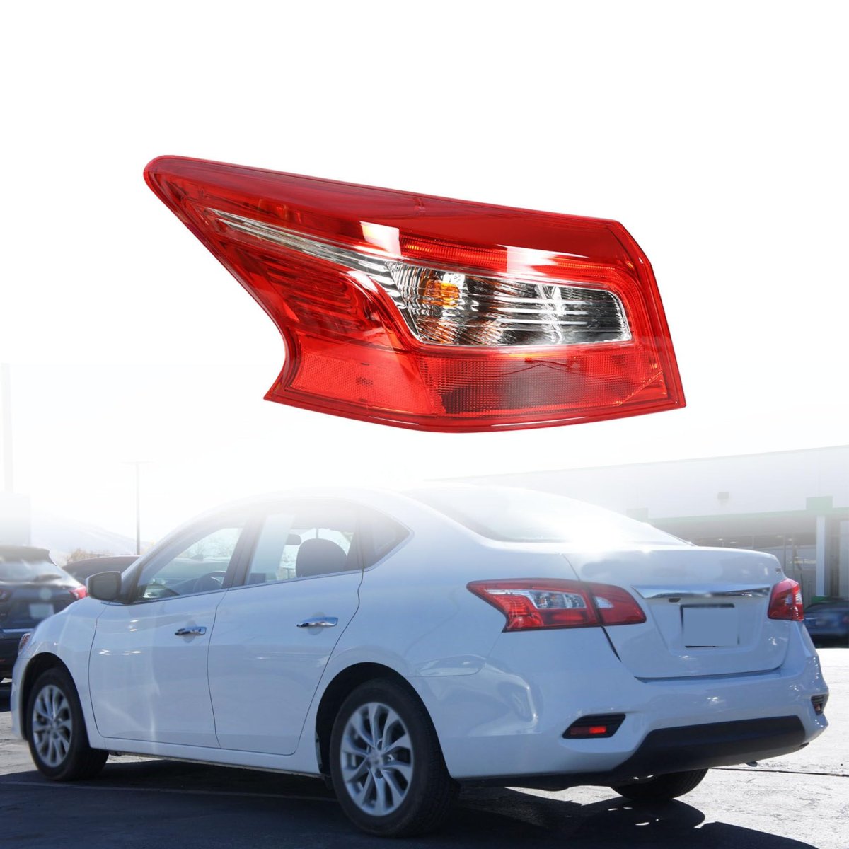 Rear Left Tail Light Assembly For 2016 2017 2018 Sentra Outer Driver Side Replacement Ni2804108 Halogen With Bulbs Red And
