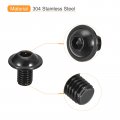 Uxcell Flanged Button Head Socket Cap Screws 20pcs M8x12mm 304 Stainless Steel Black Oxide Drive Fasteners Bolts Fully Thread