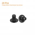 Uxcell Flanged Button Head Socket Cap Screws 20pcs M8x12mm 304 Stainless Steel Black Oxide Drive Fasteners Bolts Fully Thread