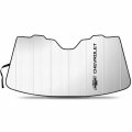 Ipick Image For Chevrolet Black Logo Jumbo-size Universal Fit Enforced Stand-up Auto Windshield Sun Shade At Standard Size 59 X