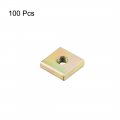 Uxcell Square Nuts M3x8mmx2mm Yellow Zinc Plated Metric Coarse Thread Assortment Kit 100 Pcs