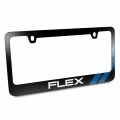 Ipick Image Made For Ford Flex Carbon Fiber Texture Blue Stripe Black Metal License Plate Frame