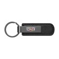 Cadillac Crest Pu Leather Strap Black Metal Bar Key Chain Official Licensed 