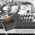 X Autohaux Interior Ac 250v 20a Led Rocker Switch On-off 3 Pins Toggle Waterproof For Caravan Camper Dashboard Yellow