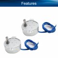 Bettomshin 2pcs Synchronous Motor Ac 110v 2 5-3rpm Turntable Cw Ccw Direction 4w Tyc-50 Double Flat Tapping Shaft