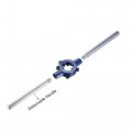 Uxcell Round Die Stock Handle Wrench Set 5 16-18 Unc Threading And 25mm Holder Fits 16mm-25mm Od M7-m8 Adjustable For Bolt