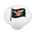 Jolly Roger Pirate Flag High Gloss Ceramic Drawer Knob 