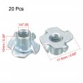 Uxcell 1 4 -20 Pronged Tee Nut T-nut For Table Legs Rock Climbing Wall Woodwork Holds Wood Cabinetry 20pcs