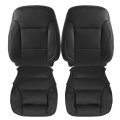 Driver Passenger Bottom Top Lean Back Replacement Nonperforated Leather Seat Covers Black For Chevy Silverado Gmc Sierra 1500 