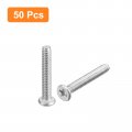 Uxcell M1 6-0 35 X 10mm 50pcs Flat Round Head Screws 304 Stainless Steel Phillips Drive Machine Hardware Fastener For Furniture
