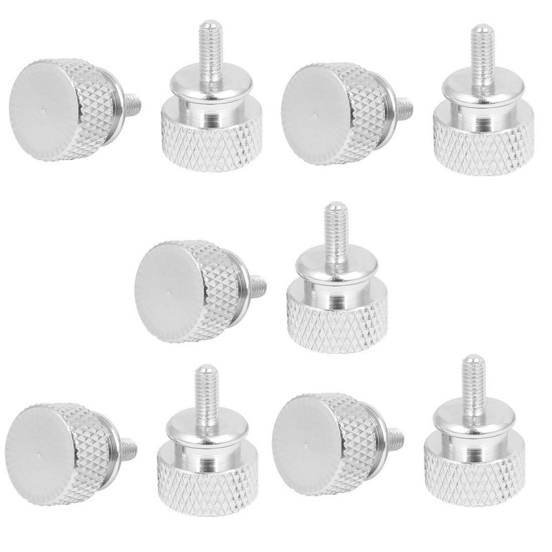 Computer Pc Case M3x7mm Aluminum Alloy Knurled Thumb Screws Silver Tone 10pcs