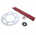 Red O Ring Chain Sprocket Silver 13 50 114l For Yamaha 99 Yz400f 01-02 Wr426f