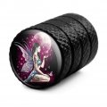 Tattoo Fairy Valve Stem Caps For Tire Rim Wheel Aluminum Black