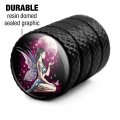 Tattoo Fairy Valve Stem Caps For Tire Rim Wheel Aluminum Black