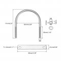 Uxcell Round U-bolts 5 Sets 53mm 2 09 Inner Width 71mm Length M6 304 Stainless Steel U Clamp Bolt With Nuts Washers And Plates