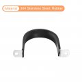 Uxcell 16pcs 63mm 2-1 2 Cable Clamp Rubber Pipe Strap Cushioned 304 Stainless Steel Hose U Shape Metal Tube Holder For Wire