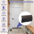 Uxcell Door Brush Bottom Sweep H-shape Aluminum Alloy Base With 1 6-inch Pp For Home Industrial 35-inch L Brown