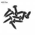 Uxcell Hex Socket Self Tapping Screws M3 X 10mm Carbon Steel Wood Screw 400pcs