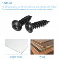 Uxcell Hex Socket Self Tapping Screws M3 X 10mm Carbon Steel Wood Screw 400pcs
