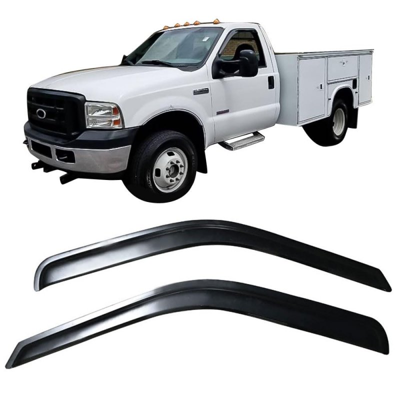 External Window Visors For 1999 To 2016 Ford F250 F350 F450 F550 Superduty Standard Cab Tinted Acrylic Rain Guards 2 Piece Set