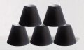 Urbanest Linen Chandelier Lamp Shades 6-inch Hardback Clip On Black Set Of 5 