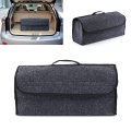 Collapsible Car Trunk Bag Felt Cloth Storage Large Capacity With Hooks And Loops Organizer Keeps Vehicle Organized Clean