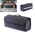 Collapsible Car Trunk Bag Felt Cloth Storage Large Capacity With Hooks And Loops Organizer Keeps Vehicle Organized Clean
