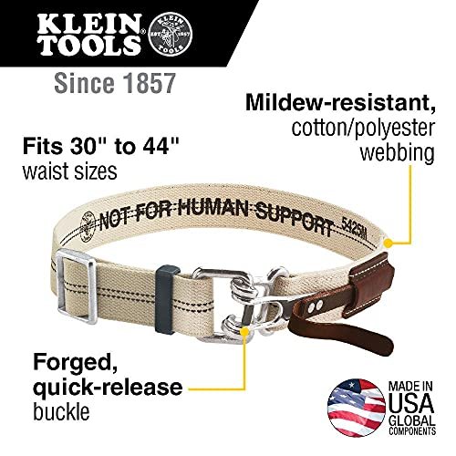 Klein Tools 5425m Tool Belt Cotton Polyester Work Quick-release Buckle For Ironworker Construction Framer Carpenter Electrician