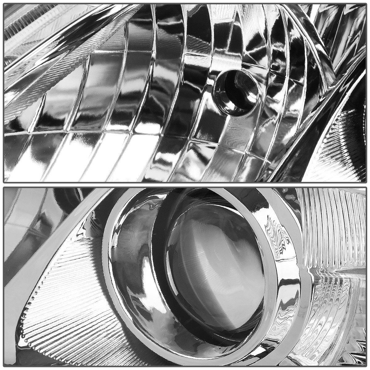Auto Dynasty Chrome Housing Clear Corner Projector Headlight Lamps Tool Kit For Camry 10-11
