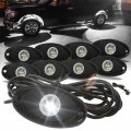Sunpie 8 Pods Aluminium Metal White Led Rock Lights With Extension Wires 6000k Pure Underglow Light Wheel Well Fender For Off 