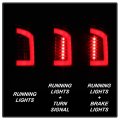 Acanii For 2002-2006 Dodge Ram 1500 03-06 2500 3500 Red Clear Led Tube Tail Lights Brake Lamps V3 Pair Left Right
