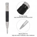 Uxcell Automatic Center Punch 6-inch Spring-loaded Hole Puncher Marker Hand Tool Adjustable Black Silver Tone For Wood Metal