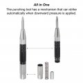 Uxcell Automatic Center Punch 6-inch Spring-loaded Hole Puncher Marker Hand Tool Adjustable Black Silver Tone For Wood Metal