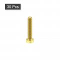 Uxcell Brass Hex Bolts M6x30mm 30pcs Fully Thread Grade 4 8 Solid Hexagon Head Bolt Machine Screws For Machinery