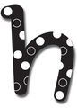 6-inch Wall Hanging Wood Letter Modern Black And White Pattern H 