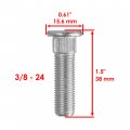Caltric 8 Front And Rear Wheel Hub Stud Bolt Compatible With Polaris Ranger Ev 2010-2019