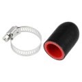 1 Pcs 30mm Length 22mm 0 87 Id Black Red Car Silicone Rubber Hose End Cap With Clamps Reinforced Blanking For Bypass Tube 