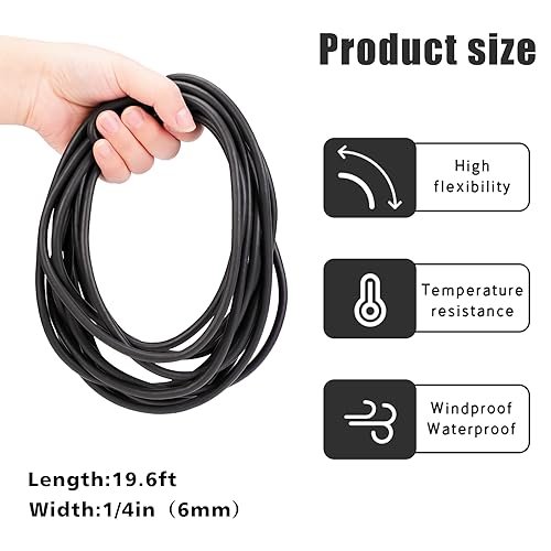 Rubber Foam Backer Rod 1 4 In X 19 6 Ft Caulk Saver Concrete Expansion Joint Filler For Gaps And Joints Weather Stripping Doors