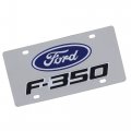 Eurosport Daytona Dual Logo License Plate For Ford F350 Black On Chrome 