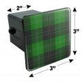 Plaid Green Gray Grey Pattern Tow Trailer Hitch Cover Plug Insert