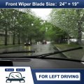 X Autohaux 2pcs 24 19 Silicone Front Windshield Wiper Blade For Volkswagen Golf Plus 2009-2014 Windscreen Oe Replacement Set