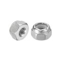 100pcs 10-32 Nylon Insert Hex Lock Nuts 304 Stainless Steel Self-locking Stop Nut For Industrial Construction Fasteners Silver 