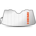 Hemi Logo Universal Fit Windshield Sun Shade Jumbo 59 In X 30 Enforced Stand Up Folding Auto Sunshade With Uv Protection And