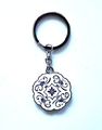 Floral Porcelain Key Chain With Chrysanthemum Pattern Blue And White Flower Shape 2 In X 1 25 Includes Unique Box 