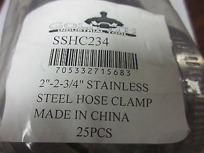 100pc 2" CLAMP STAINLESS STEEL HOSE CLAMPS 1-3/8" 2" GOLIATH INDUSTRIAL TOOL 