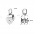 Double Pulley Block 2pcs M32 Roller Wheel Stainless Steel 360 Degree Rotation Lifting Hook Clothesline Hoist System For Cable