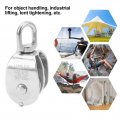 Double Pulley Block 2pcs M32 Roller Wheel Stainless Steel 360 Degree Rotation Lifting Hook Clothesline Hoist System For Cable
